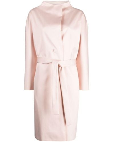 Paule Ka Long-sleeve Belted Coat - Pink