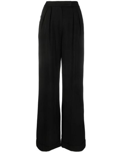 Emporio Armani Straight-leg Pleat-detail Pants - Black