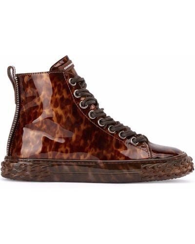 Giuseppe Zanotti Leopard-print Blabber Sneakers - Brown