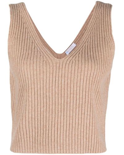 Eres Raphaelle Ribbed-knit Top - Natural