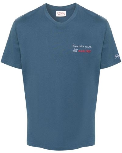 Mc2 Saint Barth Portofino Embroidered T-shirt - Blue