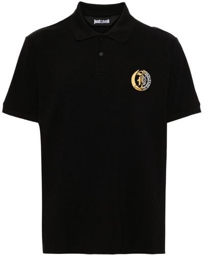 Just Cavalli Logo-print Piqué Polo Shirt - Black