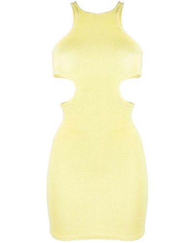 Reina Olga Cut-out Detail Mini Beach Dress - Yellow