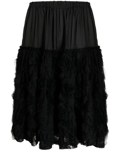 COMME DES GARÇON BLACK Textured-finish Pleat-detailing Shorts - Black
