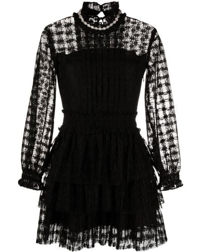 Sandro Gelaagde Mini-jurk - Zwart