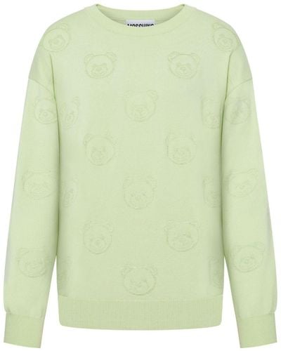 Moschino Teddy Bear Jacquard-knit Jumper - Green