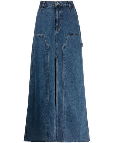 SLVRLAKE Denim High-waist Denim Long Skirt - Blue