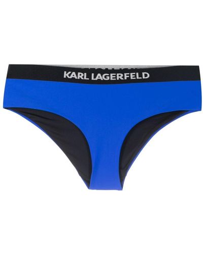Karl Lagerfeld Logo-waistband Bikini - Blue