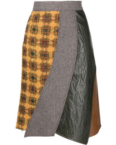 ANDERSSON BELL Anya Wrap Paneled Skirt - Brown