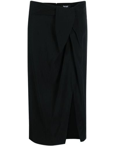 DKNY Jupe mi-longue à détail noué - Noir