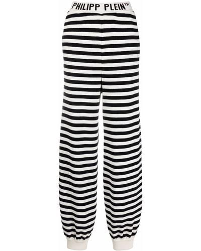 Philipp Plein Striped Knitted Trousers - Black