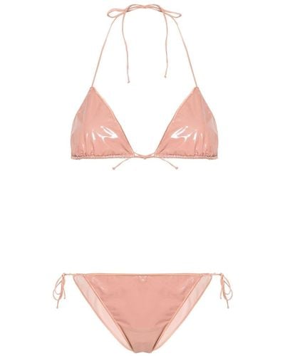 Oséree High-shine Finish Bikini Set - Pink