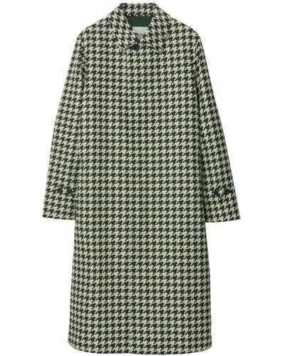 Burberry Houndstooth-print Twill Car Coat - Green