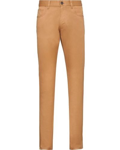 Prada Stretch Drill Five-pocket Trousers - Brown