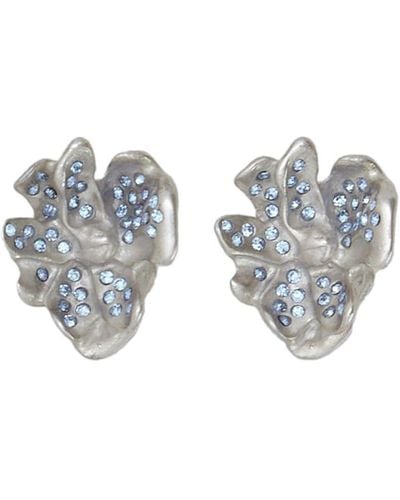 Marni Crystal-embellished Flower Stud Earrings - White