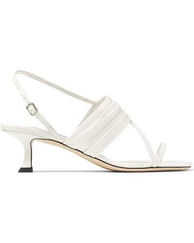 Jimmy Choo Beziers 50mm Leather Sandals - White