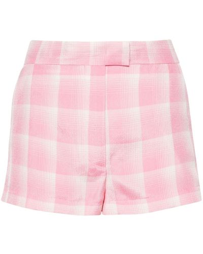 MSGM Checked Mini Shorts - Pink