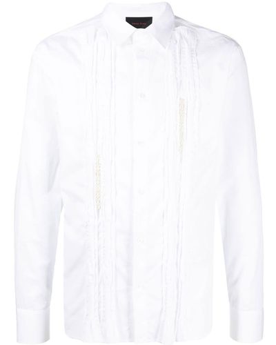 Simone Rocha Ruffle-trim Faux-pearl Shirt - White