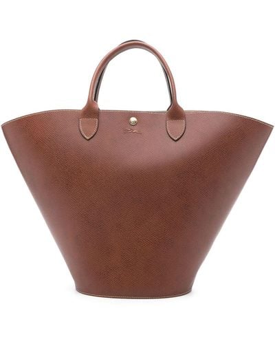Longchamp Xl Épure Leather Tote Bag - Brown
