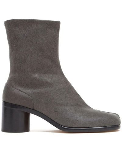 Maison Margiela Tabi 60mm Leather Ankle Boots - Grey