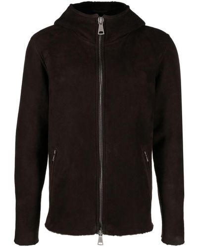 Giorgio Brato Sheepskin Hooded Jacket - Black