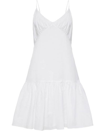 12 STOREEZ Open-back Organic-cotton Minidress - White