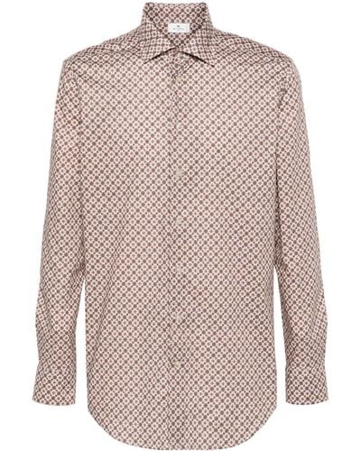 Etro Popeline-Hemd mit geometrischem Print - Pink