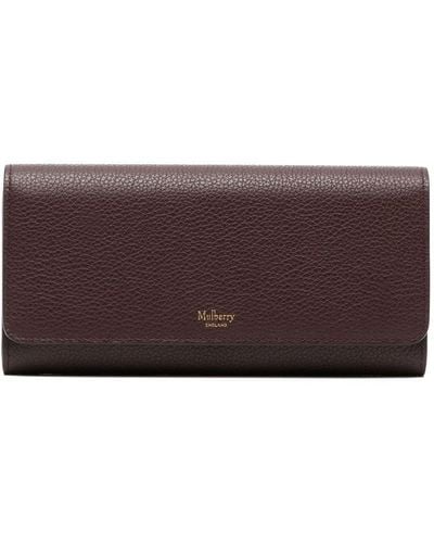 Mulberry Foldover Leather Wallet - Purple