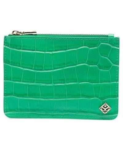 Sandro Crocodile-effect Leather Cardholder - Green
