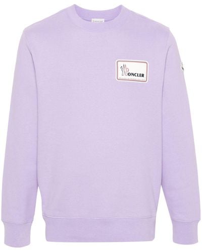 Moncler Appliqué-logo Cotton Sweatshirt - Purple