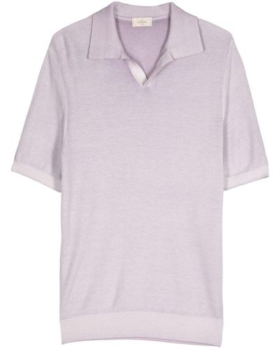 Altea Shaved Cotton Polo Shirt - Purple
