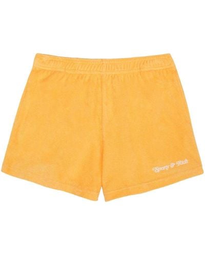 Sporty & Rich Ny Tennis Club Cotton Shorts - Yellow