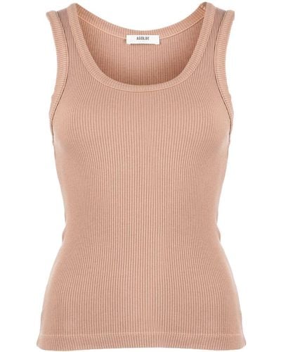 Agolde Poppy Ribbed Tank Top - Pink