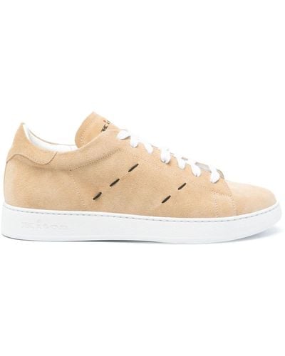 Kiton Logo-print Suede Trainers - Natural