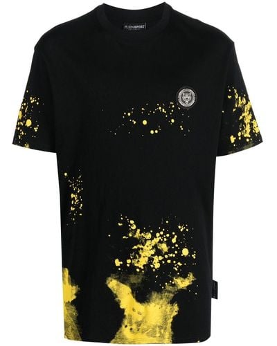 Philipp Plein T-shirt à effet taches de peinture - Noir