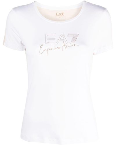 EA7 T-shirt Met Logoprint - Wit