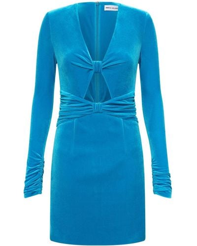 Rebecca Vallance Bernadette Cut-out Velvet Minidress - Blue
