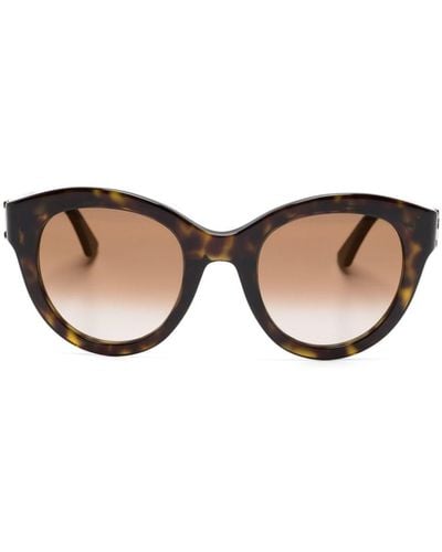 Cartier Logo-plaque Cat-eye Frame Sunglasses - Natural
