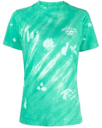 Sporty & Rich T-shirt con fantasia tie-dye - Verde