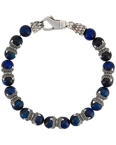 Emanuele Bicocchi Bracelet orné de perles en pierre - Bleu