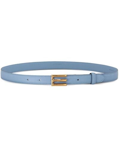 Etro Logo-buckle Leather Belt - Blue