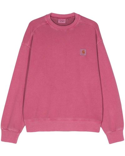 Carhartt Nelson Logo-patch Sweatshirt - Pink
