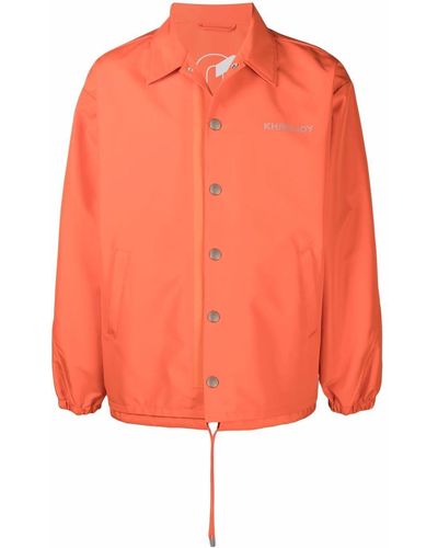 Khrisjoy Orange Logo-embroidered Shirt Jacket