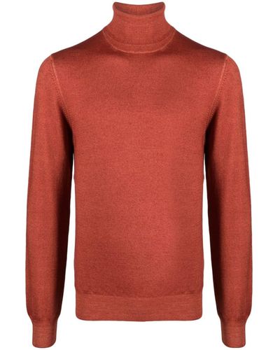 Fileria Roll-neck Virgin Wool Sweater - Red