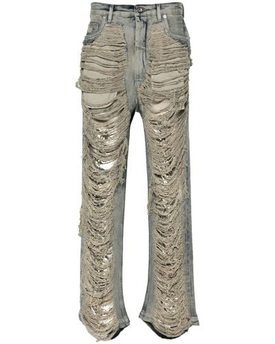 Rick Owens Geth Distressed-finish Jeans - Grey