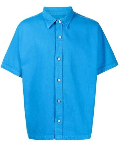 FRAME Short-sleeved Denim Shirt - Blue