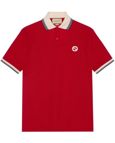 Gucci Katoenen Poloshirt Met GG-logo - Rood