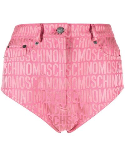 Moschino Monogram-print Hot Trousers - Pink