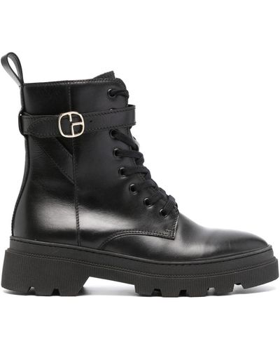 Claudie Pierlot Logo-buckle Leather Boots - Black