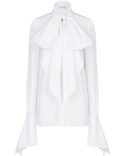 Nina Ricci Pussy-bow Collar Cotton Shirt - White